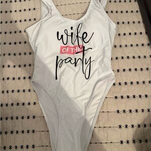 White 'Wife of the Party' Swimsuit